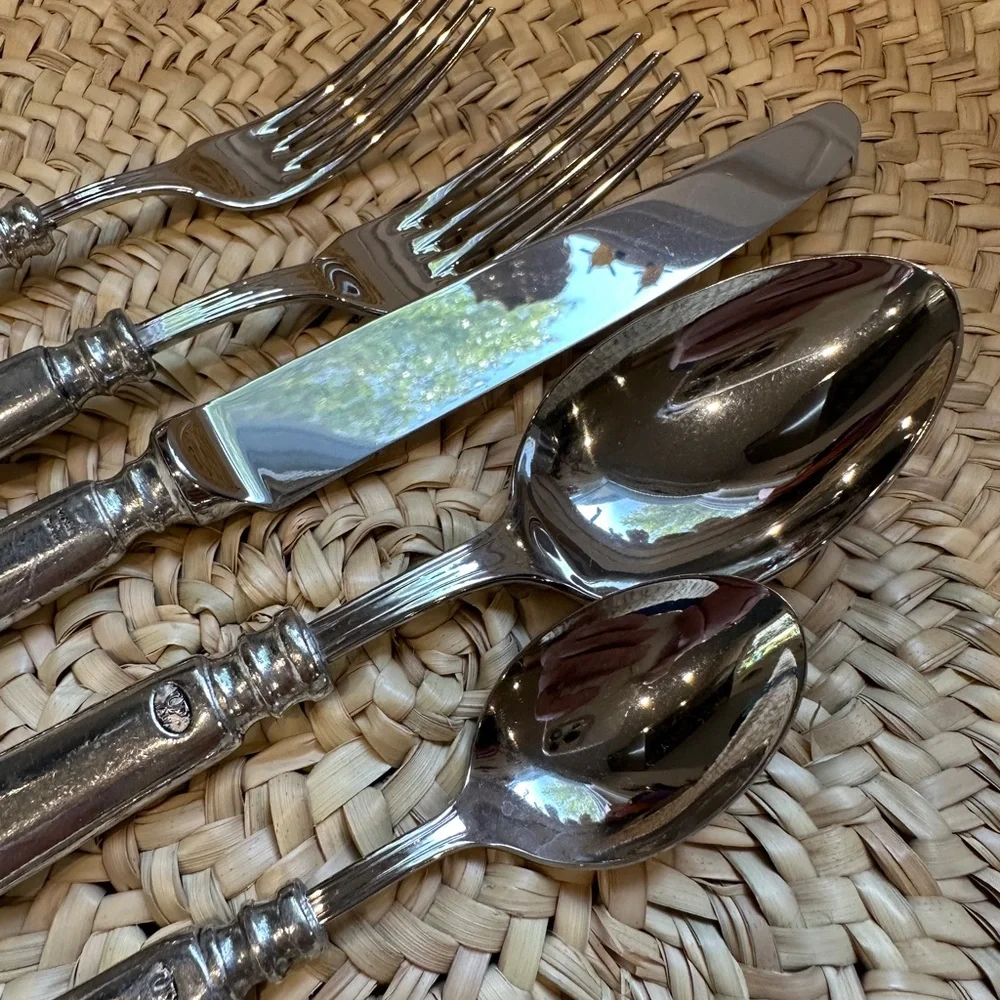 Williams Sonoma Alton Valpeltro Pewter & Stainless Flatware (1) place setting